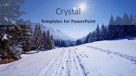  Presentation with skiing - Slides having traditional-cross-country-skiing-sport background and a light blue colored foreground