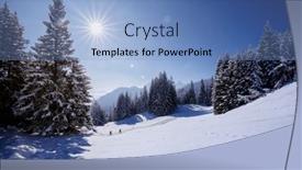  Presentation with skiing - Slide deck consisting of traditional-cross-country-skiing-sport background and a light blue colored foreground