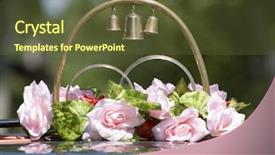  Presentation with wedding bells - Beautiful slides featuring traditional culture of wedding ceremony backdrop and a tawny brown colored foreground
