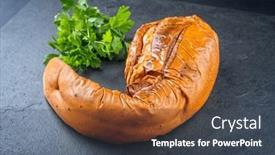  Presentation with beef - Slide set consisting of traditional-cured-beef-tongue background and a dark gray colored foreground
