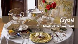  Presentation with traditional - Presentation design enhanced with traditional czech cuisine background and a coral colored foreground