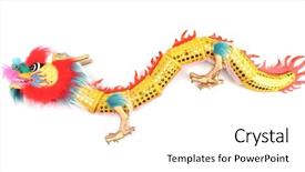  Presentation with traditional dancing - Audience pleasing presentation design consisting of traditional dancing dragon isolated backdrop and a white colored foreground