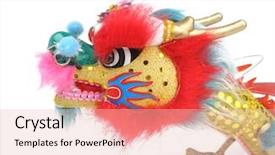  Presentation with traditional dancing - Theme featuring traditional dancing dragon isolated background and a lemonade colored foreground