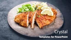  Presentation with planets deep space - Slides consisting of traditional-deep-fried-schnitzel-sliced background and a tawny brown colored foreground