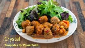  Presentation with couscous - Cool new slide deck with traditional-delicious-couscous-beef-balls backdrop and a tawny brown colored foreground