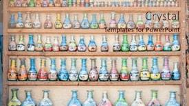  Presentation with bottle - Presentation theme featuring traditional-desert-bottle-sand-art background and a coral colored foreground
