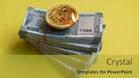  Presentation with festival diwali - Audience pleasing slides consisting of traditional-diwali-lamp-placed backdrop and a gold colored foreground