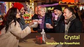  Presentation with traditional drink - Presentation theme consisting of traditional drink at christmas market background and a tawny brown colored foreground