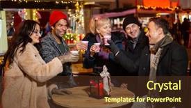  Presentation with traditional drink - Beautiful presentation theme featuring traditional drink at christmas market backdrop and a tawny brown colored foreground