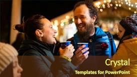  Presentation with traditional drink - PPT theme consisting of traditional drink at christmas market background and a tawny brown colored foreground