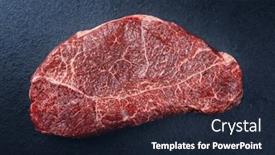  Presentation with steak - Slide deck featuring traditional-dry-aged-raw-loin background and a wine colored foreground