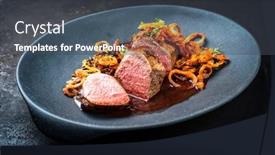  Presentation with roast beef - Cool new presentation with traditional-dry-aged-sliced-roast backdrop and a dark gray colored foreground