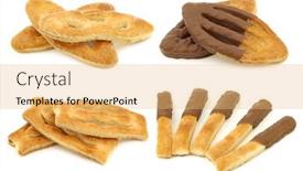  Presentation with white chocolate - Slide set featuring traditional-dutch-cookies-called-krakeling background and a yellow colored foreground