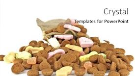  Presentation with traditional culture - Presentation featuring traditional dutch culture bag full of gingernuts and candies at santa claus feast at 5th of december background and a white colored foreground