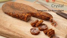  Presentation with dutch - PPT layouts with traditional-dutch-dried-mature-sausage background and a coral colored foreground