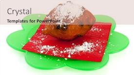  Presentation with new years eve - Colorful slides enhanced with traditional-dutch-oliebol-for-new backdrop and a coral colored foreground