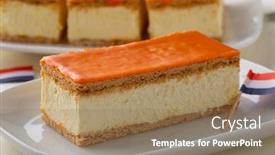  Presentation with kings - Beautiful slide deck featuring traditional-dutch-orange-tompouce-pastry backdrop and a coral colored foreground