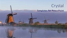  Presentation with unesco - Slides with traditional-dutch-windmills-in-kinderdijk background and a sky blue colored foreground