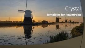  Presentation with unesco - Presentation theme enhanced with traditional-dutch-windmills-in-kinderdijk background and a gray colored foreground