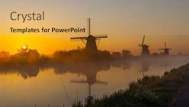  Presentation with windmills - PPT layouts having traditional-dutch-windmills background and a coral colored foreground