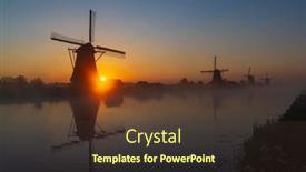  Presentation with windmills - Presentation featuring traditional-dutch-windmills background and a tawny brown colored foreground