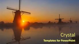  Presentation with dutch - Presentation having traditional-dutch-windmills background and a tawny brown colored foreground