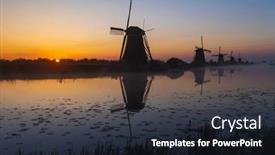  Presentation with windmills - Presentation theme with traditional-dutch-windmills background and a wine colored foreground