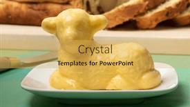  Presentation with butter - PPT theme enhanced with traditional-easter-butter-lamb background and a yellow colored foreground