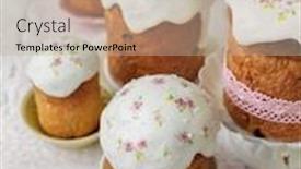  Presentation with easter - Presentation featuring traditional-easter-cakes-on-wooden background and a mint green colored foreground