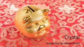  Presentation with 2019 chinese new year - PPT theme having traditional econimes - 2019 is year background and a coral colored foreground