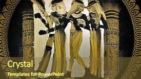  Presentation with egyptian - PPT theme consisting of traditional egyptian stamping background and a tawny brown colored foreground