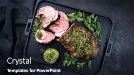  Presentation with barbecue - PPT layouts having traditional-english-barbecue-lamb-roast background and a wine colored foreground