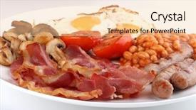  Presentation with tom yum kung traditional food - Amazing PPT theme having traditional english breakfast - tomatoes fried backdrop and a lemonade colored foreground