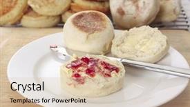  Presentation with muffin - Amazing PPT layouts having traditional english muffin tea-bread backdrop and a lemonade colored foreground