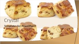  Presentation with english - PPT theme featuring traditional-english-scones-with-raisins background and a yellow colored foreground