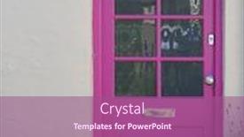  Presentation with pink colour - Slide deck featuring traditional entrance door of a british house vibrant pink colour background and a coral colored foreground