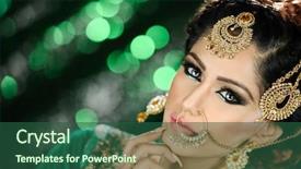  Presentation with indian traditional - Beautiful presentation design featuring traditional ethnic asian indian bridal backdrop and a ocean colored foreground