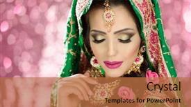  Presentation with indian traditional - Presentation design with traditional ethnic asian indian bridal background and a coral colored foreground