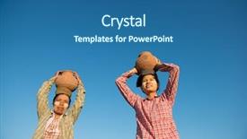  Presentation with myanmar bagan - PPT theme enhanced with traditional farmers carrying clay pot background and a ocean colored foreground