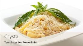  Presentation with traditional - Theme with traditional-fettucine-alla-carbonara background and a lemonade colored foreground