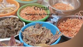  Presentation with market - Theme consisting of traditional fish market stall selling background and a coral colored foreground