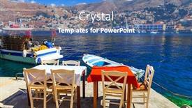  Presentation with traditional - Presentation theme having traditional-fish-taverns-restaurants background and a teal colored foreground