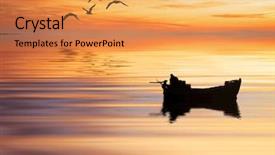  Presentation with fisherman - Beautiful PPT theme featuring traditional fisherman backdrop and a gold colored foreground