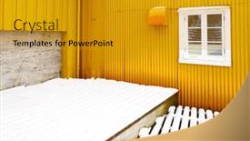  Presentation with traditional - Presentation design enhanced with traditional-fishermen-cabins-in-lofoten background and a gold colored foreground