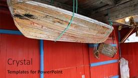  Presentation with traditional - Slide set enhanced with traditional-fishermen-cabins-in-lofoten background and a red colored foreground