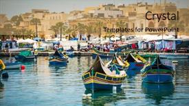  Presentation with long tailed boat fishing boat - Audience pleasing slide deck consisting of traditional fishing boats near market in fishing village of marsaxlokk marsascala backdrop and a coral colored foreground