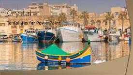  Presentation with fishing boats - PPT layouts having traditional-fishing-boats background and a coral colored foreground
