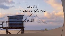  Presentation with hut - Presentation theme with traditional-fishing-hut-on-river background and a  colored foreground