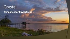  Presentation with hut - Presentation consisting of traditional-fishing-hut-on-river background and a ocean colored foreground