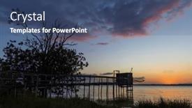  Presentation with hut - Slide set having traditional-fishing-hut-on-river background and a ocean colored foreground